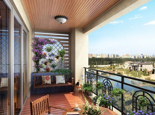 阳台装修设计-如画一般的空中花园